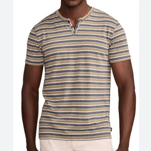 POLO RALPH LAUREN striped shirt short sleeve Henley style 100% cotton size XXL
